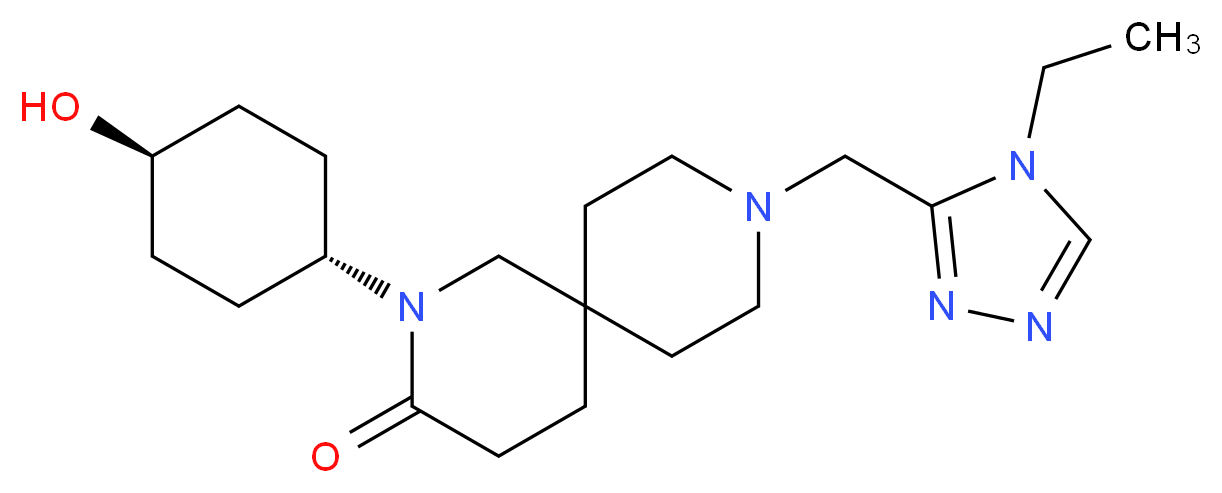 9-[(4-ethyl-4H-1,2,4-triazol-3-yl)methyl]-2-(trans-4-hydroxycyclohexyl)-2,9-diazaspiro[5.5]undecan-3-one_Molecular_structure_CAS_)