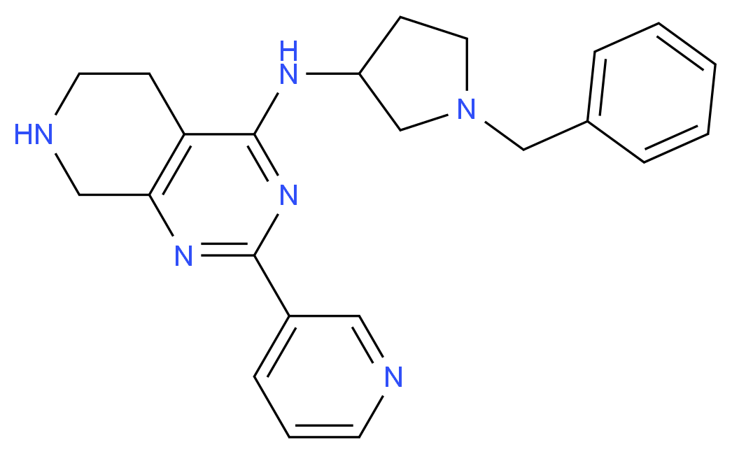 N-(1-benzylpyrrolidin-3-yl)-2-pyridin-3-yl-5,6,7,8-tetrahydropyrido[3,4-d]pyrimidin-4-amine_Molecular_structure_CAS_)