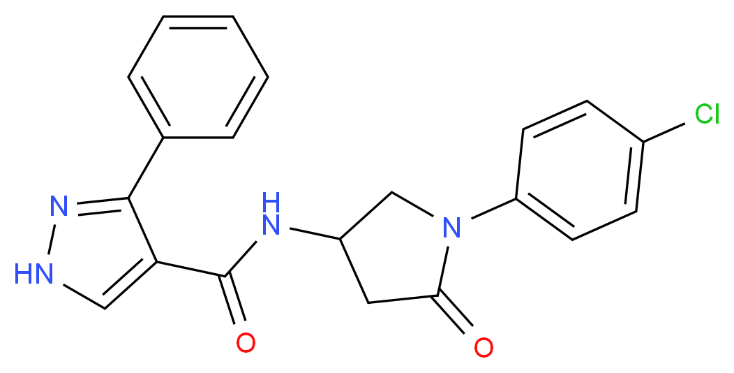 N-[1-(4-chlorophenyl)-5-oxo-3-pyrrolidinyl]-3-phenyl-1H-pyrazole-4-carboxamide_Molecular_structure_CAS_)