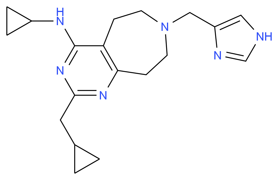 N-cyclopropyl-2-(cyclopropylmethyl)-7-(1H-imidazol-4-ylmethyl)-6,7,8,9-tetrahydro-5H-pyrimido[4,5-d]azepin-4-amine_Molecular_structure_CAS_)