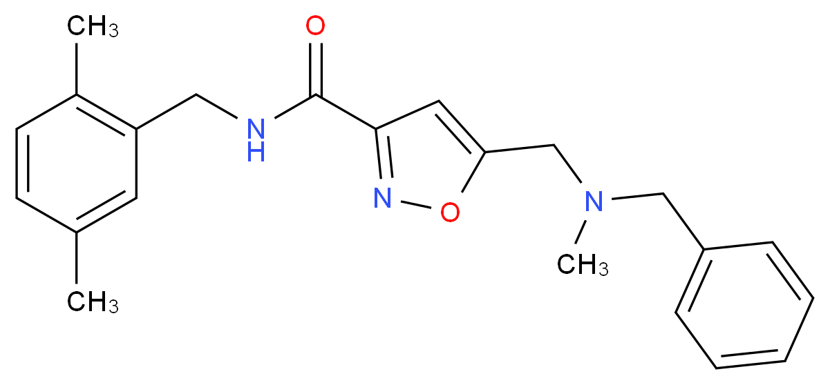 5-{[benzyl(methyl)amino]methyl}-N-(2,5-dimethylbenzyl)isoxazole-3-carboxamide_Molecular_structure_CAS_)