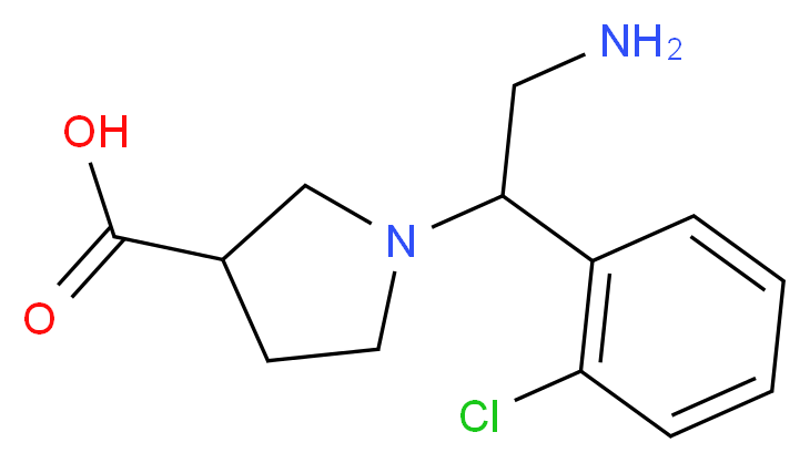 1-[2-AMINO-1-(2-CHLORO-PHENYL)-ETHYL]-PYRROLIDINE-3-CARBOXYLIC ACID_Molecular_structure_CAS_886363-83-3)