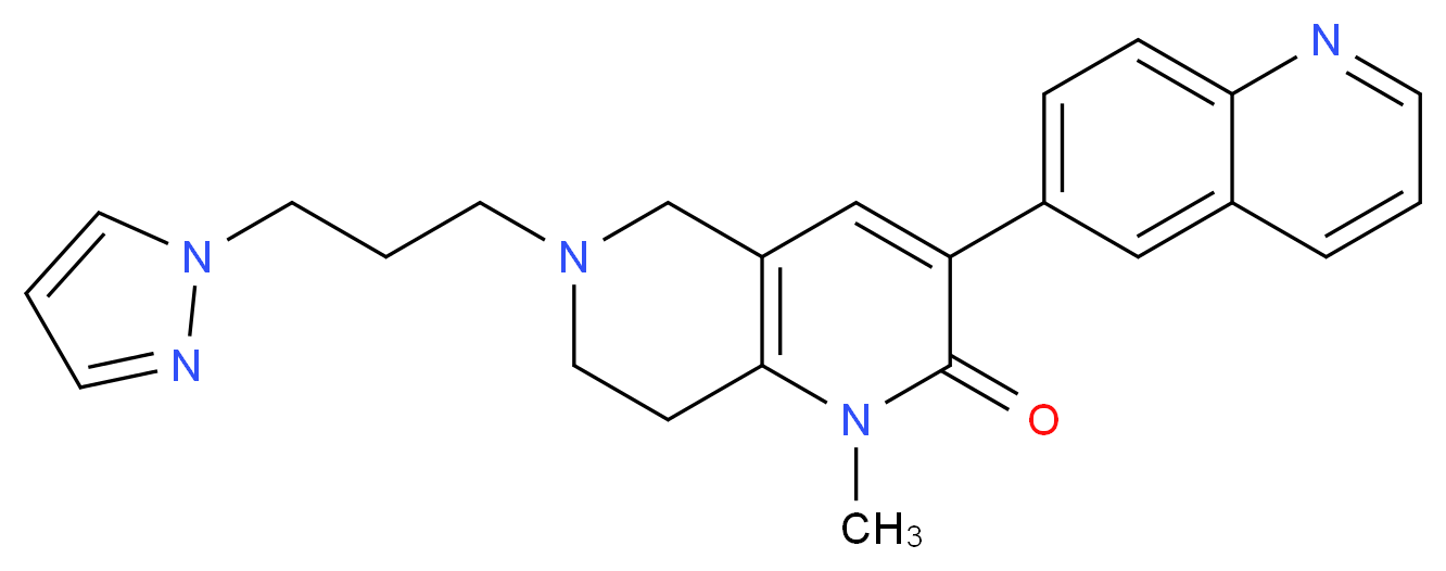 1-methyl-6-[3-(1H-pyrazol-1-yl)propyl]-3-(6-quinolinyl)-5,6,7,8-tetrahydro-1,6-naphthyridin-2(1H)-one_Molecular_structure_CAS_)