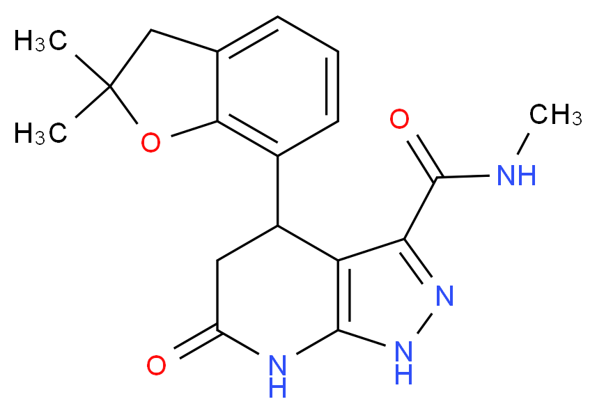 4-(2,2-dimethyl-2,3-dihydro-1-benzofuran-7-yl)-N-methyl-6-oxo-4,5,6,7-tetrahydro-1H-pyrazolo[3,4-b]pyridine-3-carboxamide_Molecular_structure_CAS_)