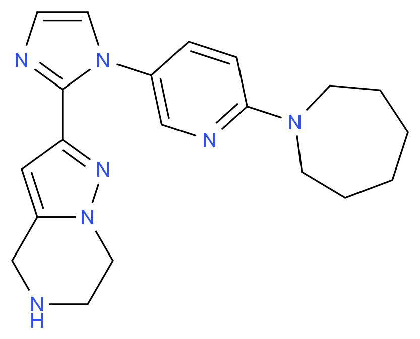 2-{1-[6-(1-azepanyl)-3-pyridinyl]-1H-imidazol-2-yl}-4,5,6,7-tetrahydropyrazolo[1,5-a]pyrazine_Molecular_structure_CAS_)
