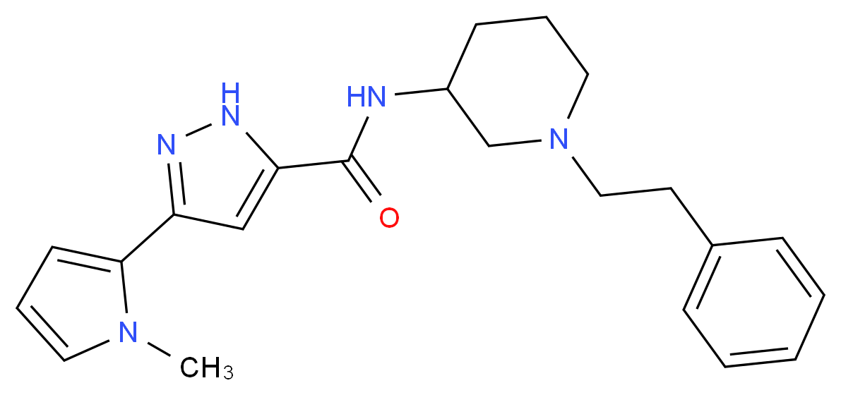 3-(1-methyl-1H-pyrrol-2-yl)-N-[1-(2-phenylethyl)-3-piperidinyl]-1H-pyrazole-5-carboxamide_Molecular_structure_CAS_)