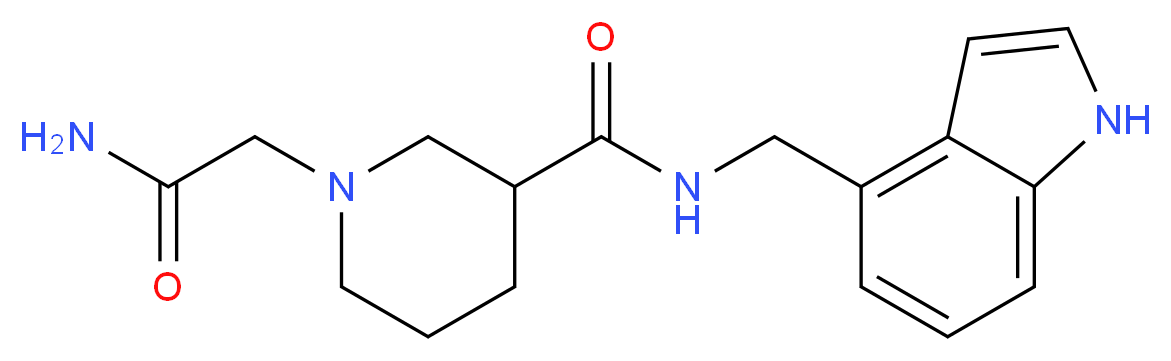 1-(2-amino-2-oxoethyl)-N-(1H-indol-4-ylmethyl)piperidine-3-carboxamide_Molecular_structure_CAS_)