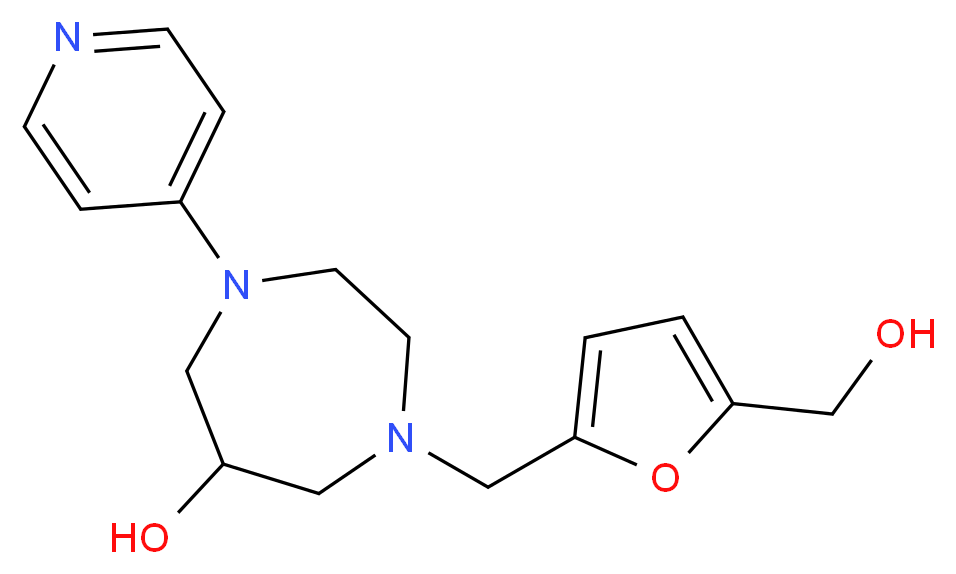 1-{[5-(hydroxymethyl)-2-furyl]methyl}-4-pyridin-4-yl-1,4-diazepan-6-ol_Molecular_structure_CAS_)