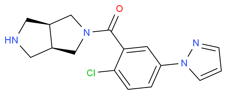 (3aR*,6aS*)-2-[2-chloro-5-(1H-pyrazol-1-yl)benzoyl]octahydropyrrolo[3,4-c]pyrrole_Molecular_structure_CAS_)