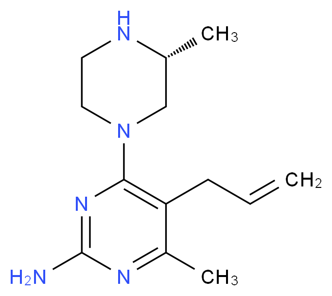 5-allyl-4-methyl-6-[(3R)-3-methylpiperazin-1-yl]pyrimidin-2-amine_Molecular_structure_CAS_)