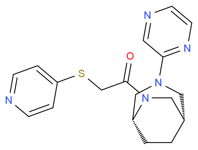 (1S*,5R*)-3-(2-pyrazinyl)-6-[(4-pyridinylthio)acetyl]-3,6-diazabicyclo[3.2.2]nonane_Molecular_structure_CAS_)