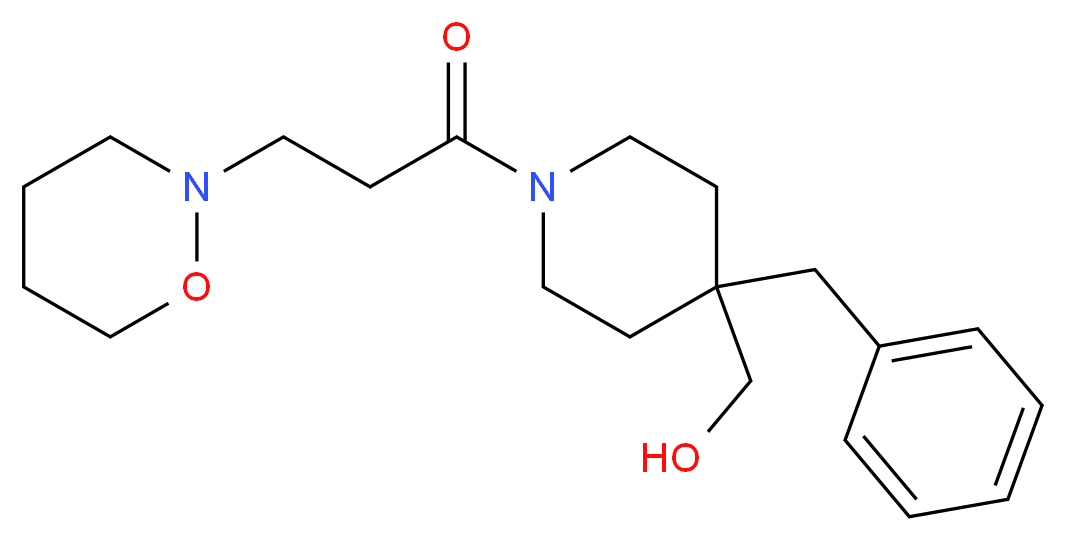 {4-benzyl-1-[3-(1,2-oxazinan-2-yl)propanoyl]-4-piperidinyl}methanol_Molecular_structure_CAS_)