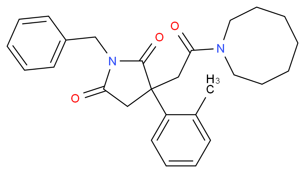 3-[2-(1-azocanyl)-2-oxoethyl]-1-benzyl-3-(2-methylphenyl)-2,5-pyrrolidinedione_Molecular_structure_CAS_)