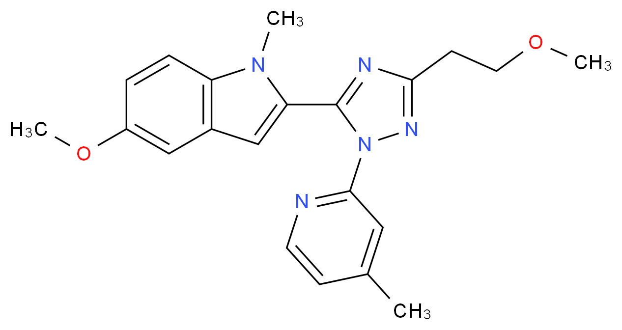 5-methoxy-2-[3-(2-methoxyethyl)-1-(4-methylpyridin-2-yl)-1H-1,2,4-triazol-5-yl]-1-methyl-1H-indole_Molecular_structure_CAS_)