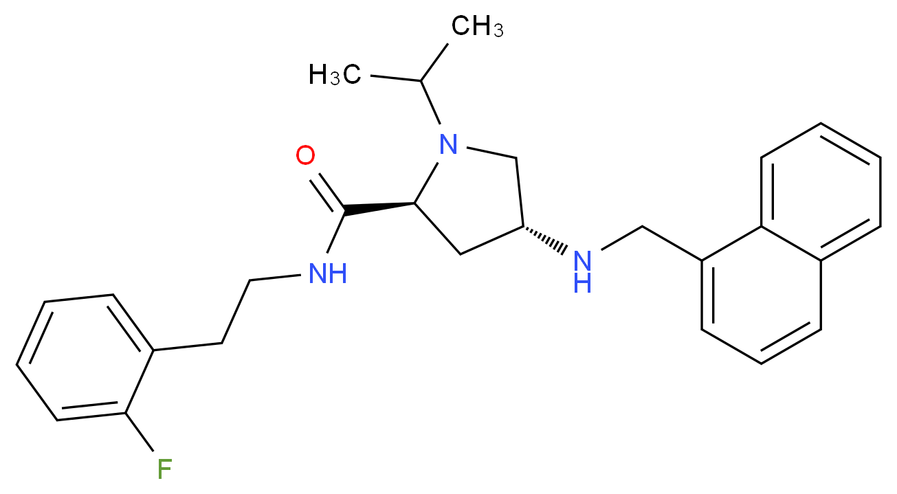 (4R)-N-[2-(2-fluorophenyl)ethyl]-1-isopropyl-4-[(1-naphthylmethyl)amino]-L-prolinamide_Molecular_structure_CAS_)