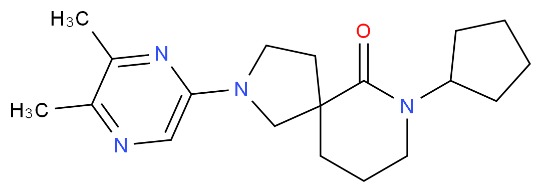 7-cyclopentyl-2-(5,6-dimethyl-2-pyrazinyl)-2,7-diazaspiro[4.5]decan-6-one_Molecular_structure_CAS_)