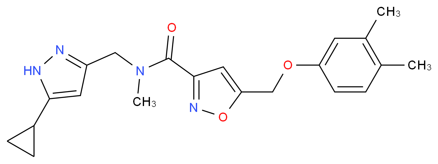 N-[(5-cyclopropyl-1H-pyrazol-3-yl)methyl]-5-[(3,4-dimethylphenoxy)methyl]-N-methyl-3-isoxazolecarboxamide_Molecular_structure_CAS_)