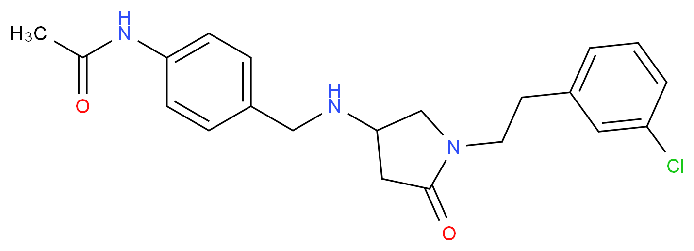 N-{4-[({1-[2-(3-chlorophenyl)ethyl]-5-oxo-3-pyrrolidinyl}amino)methyl]phenyl}acetamide_Molecular_structure_CAS_)