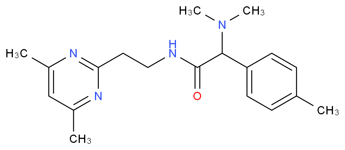 2-(dimethylamino)-N-[2-(4,6-dimethyl-2-pyrimidinyl)ethyl]-2-(4-methylphenyl)acetamide_Molecular_structure_CAS_)