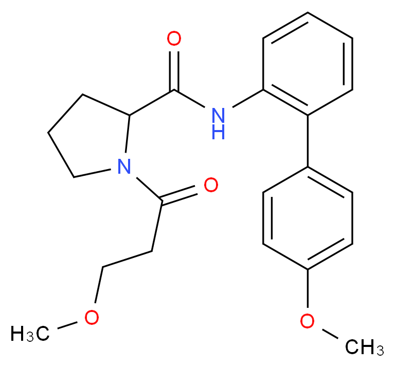 N-(4'-methoxy-2-biphenylyl)-1-(3-methoxypropanoyl)prolinamide_Molecular_structure_CAS_)