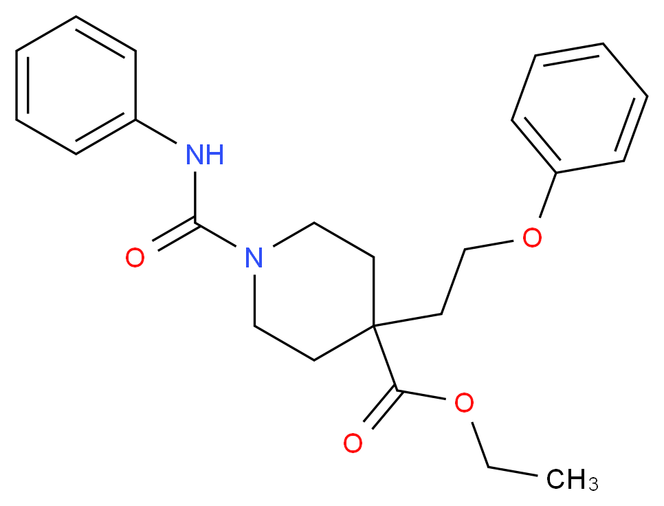 ethyl 1-(anilinocarbonyl)-4-(2-phenoxyethyl)-4-piperidinecarboxylate_Molecular_structure_CAS_)