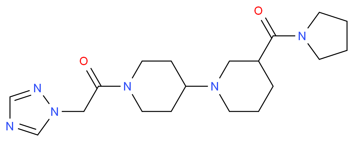 3-(pyrrolidin-1-ylcarbonyl)-1'-(1H-1,2,4-triazol-1-ylacetyl)-1,4'-bipiperidine_Molecular_structure_CAS_)
