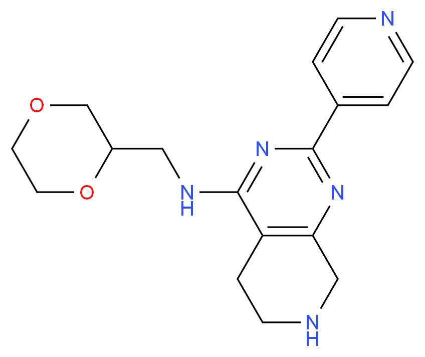 N-(1,4-dioxan-2-ylmethyl)-2-pyridin-4-yl-5,6,7,8-tetrahydropyrido[3,4-d]pyrimidin-4-amine_Molecular_structure_CAS_)
