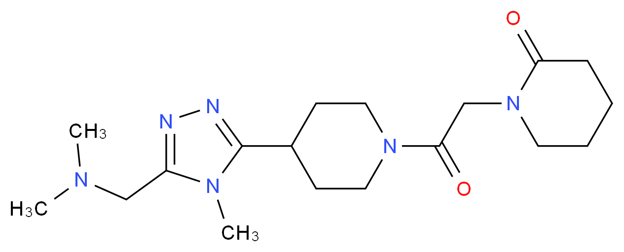 1-[2-(4-{5-[(dimethylamino)methyl]-4-methyl-4H-1,2,4-triazol-3-yl}piperidin-1-yl)-2-oxoethyl]piperidin-2-one_Molecular_structure_CAS_)