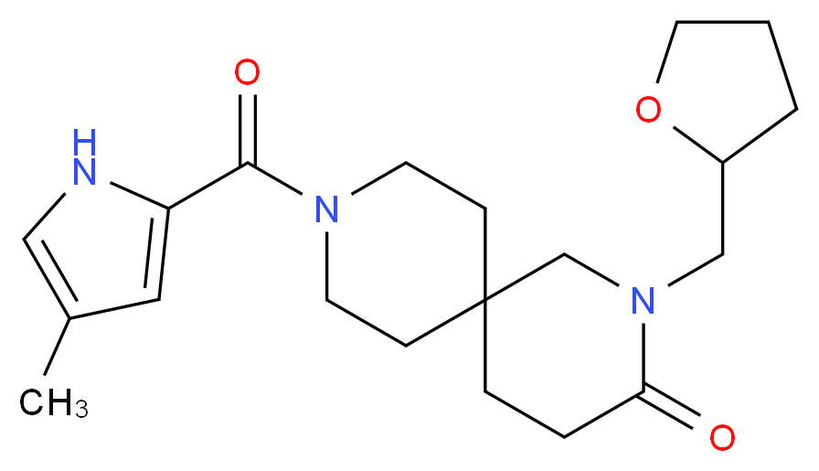 9-[(4-methyl-1H-pyrrol-2-yl)carbonyl]-2-(tetrahydro-2-furanylmethyl)-2,9-diazaspiro[5.5]undecan-3-one_Molecular_structure_CAS_)