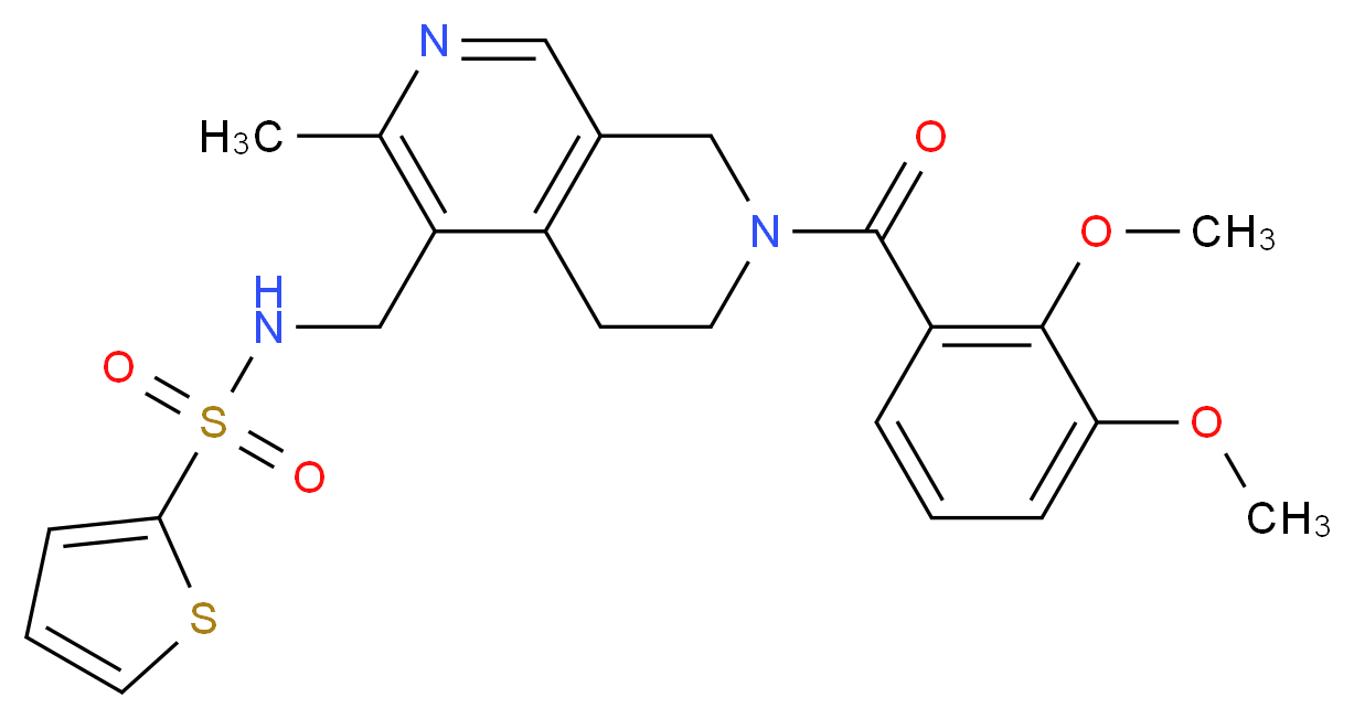 N-{[7-(2,3-dimethoxybenzoyl)-3-methyl-5,6,7,8-tetrahydro-2,7-naphthyridin-4-yl]methyl}-2-thiophenesulfonamide_Molecular_structure_CAS_)