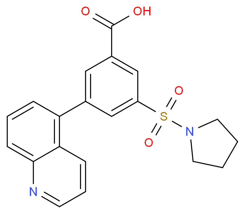 3-(pyrrolidin-1-ylsulfonyl)-5-quinolin-5-ylbenzoic acid_Molecular_structure_CAS_)