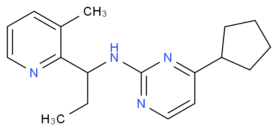 4-cyclopentyl-N-[1-(3-methylpyridin-2-yl)propyl]pyrimidin-2-amine_Molecular_structure_CAS_)