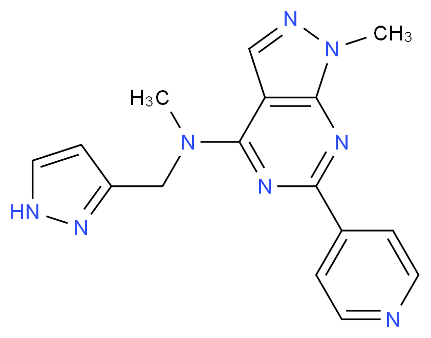 N,1-dimethyl-N-(1H-pyrazol-3-ylmethyl)-6-(4-pyridinyl)-1H-pyrazolo[3,4-d]pyrimidin-4-amine_Molecular_structure_CAS_)