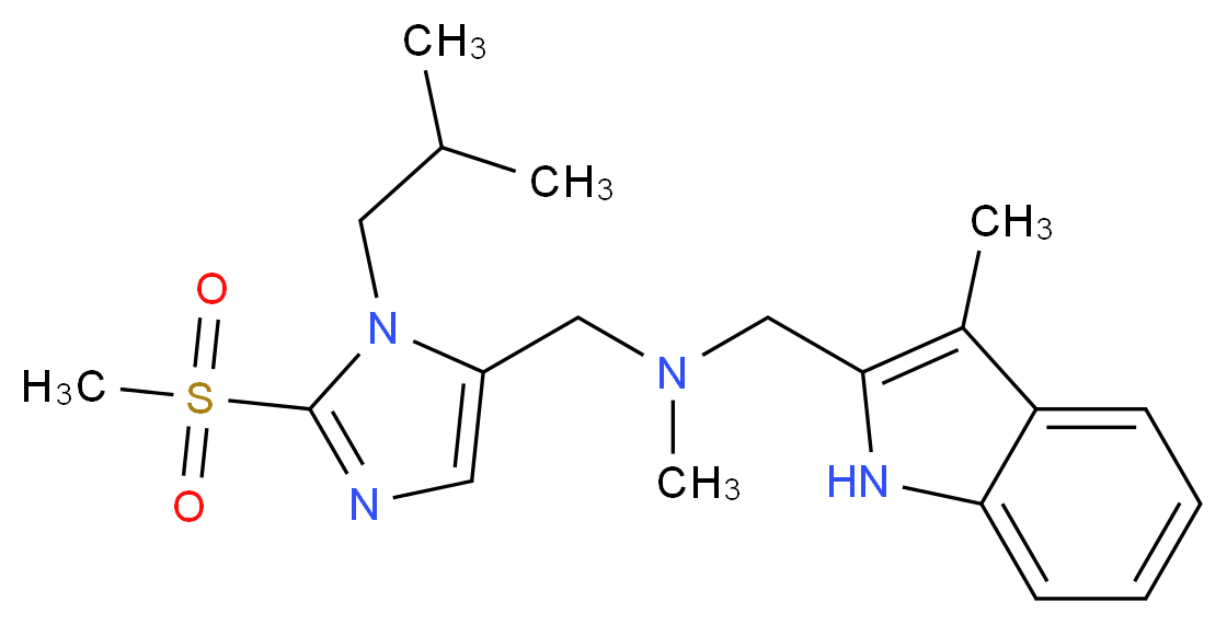 1-[1-isobutyl-2-(methylsulfonyl)-1H-imidazol-5-yl]-N-methyl-N-[(3-methyl-1H-indol-2-yl)methyl]methanamine_Molecular_structure_CAS_)