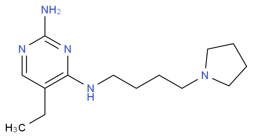 5-ethyl-N~4~-(4-pyrrolidin-1-ylbutyl)pyrimidine-2,4-diamine_Molecular_structure_CAS_)