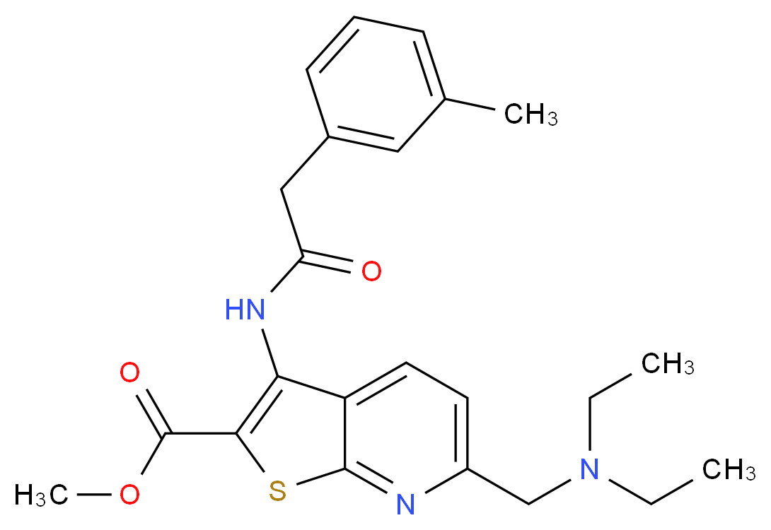methyl 6-[(diethylamino)methyl]-3-{[(3-methylphenyl)acetyl]amino}thieno[2,3-b]pyridine-2-carboxylate_Molecular_structure_CAS_)