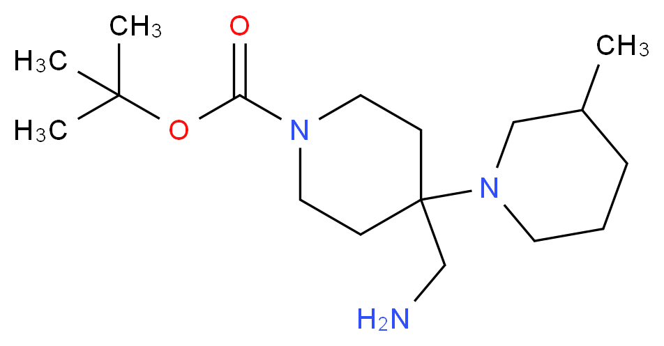 tert-butyl 4-(aminomethyl)-4-(3-methylpiperidin-1-yl)piperidine-1-carboxylate_Molecular_structure_CAS_)