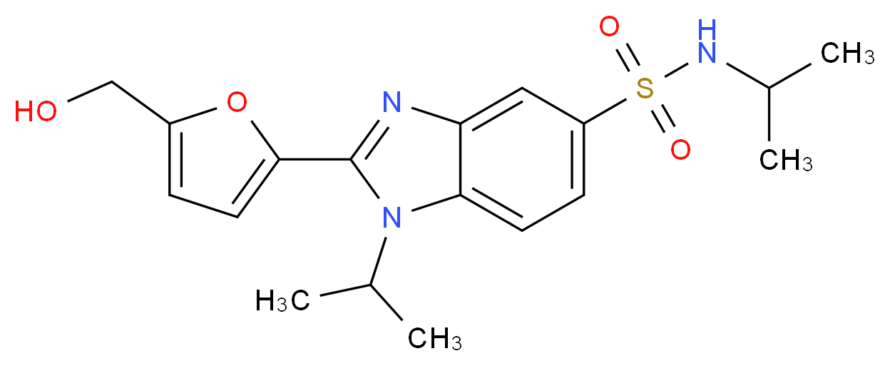 2-[5-(hydroxymethyl)-2-furyl]-N,1-diisopropyl-1H-benzimidazole-5-sulfonamide_Molecular_structure_CAS_)