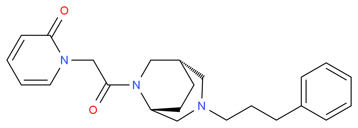 1-{2-oxo-2-[(1S*,5R*)-3-(3-phenylpropyl)-3,6-diazabicyclo[3.2.2]non-6-yl]ethyl}pyridin-2(1H)-one_Molecular_structure_CAS_)