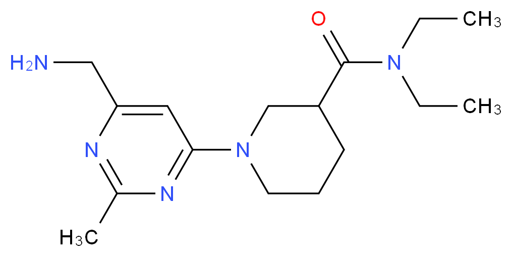 1-[6-(aminomethyl)-2-methylpyrimidin-4-yl]-N,N-diethylpiperidine-3-carboxamide_Molecular_structure_CAS_)