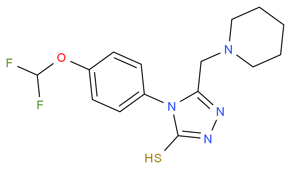 4-[4-(difluoromethoxy)phenyl]-5-(piperidin-1-ylmethyl)-4H-1,2,4-triazole-3-thiol_Molecular_structure_CAS_)