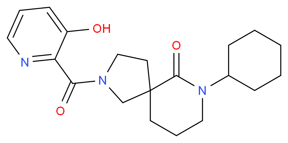 7-cyclohexyl-2-[(3-hydroxypyridin-2-yl)carbonyl]-2,7-diazaspiro[4.5]decan-6-one_Molecular_structure_CAS_)