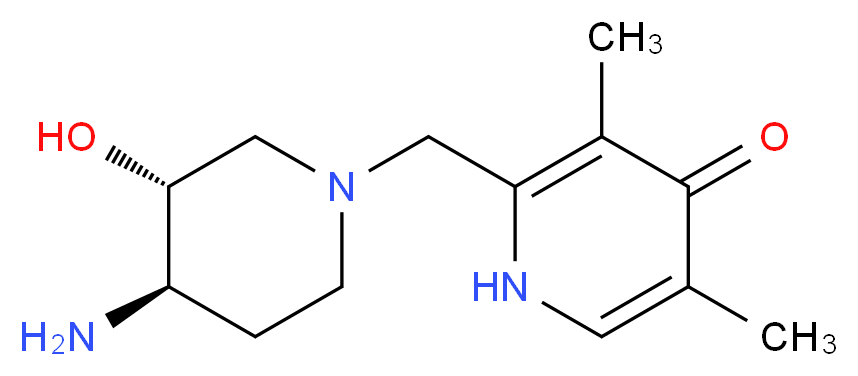 2-{[(3R*,4R*)-4-amino-3-hydroxypiperidin-1-yl]methyl}-3,5-dimethylpyridin-4(1H)-one_Molecular_structure_CAS_)