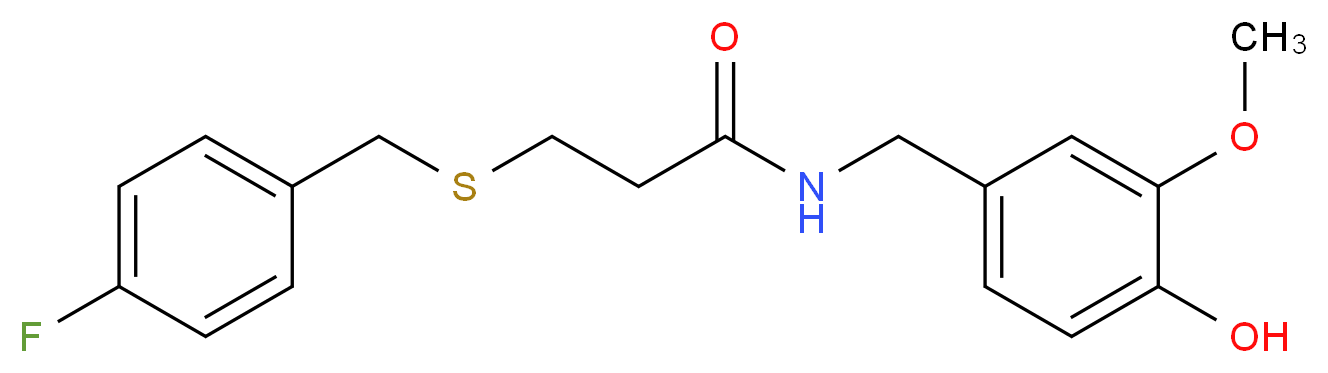 3-[(4-fluorobenzyl)thio]-N-(4-hydroxy-3-methoxybenzyl)propanamide_Molecular_structure_CAS_)