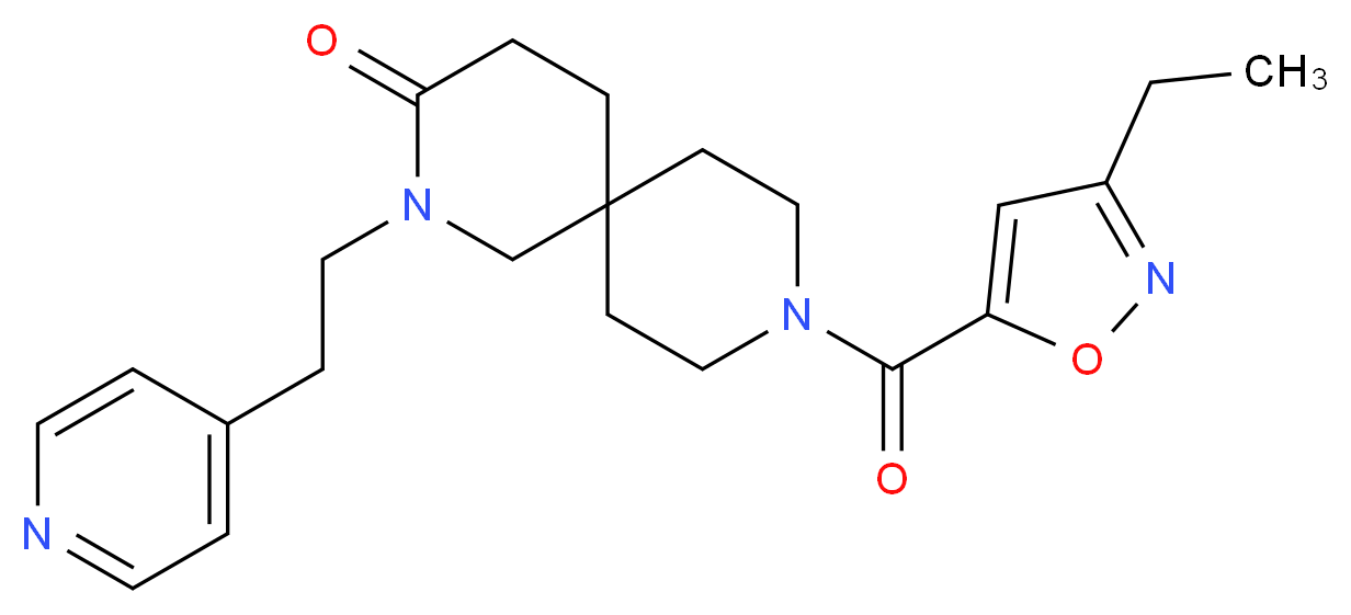 9-[(3-ethylisoxazol-5-yl)carbonyl]-2-(2-pyridin-4-ylethyl)-2,9-diazaspiro[5.5]undecan-3-one_Molecular_structure_CAS_)