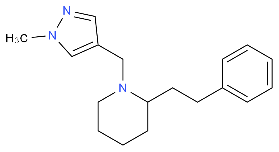 1-[(1-methyl-1H-pyrazol-4-yl)methyl]-2-(2-phenylethyl)piperidine_Molecular_structure_CAS_)