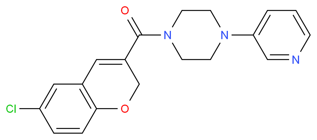1-[(6-chloro-2H-chromen-3-yl)carbonyl]-4-(3-pyridinyl)piperazine_Molecular_structure_CAS_)