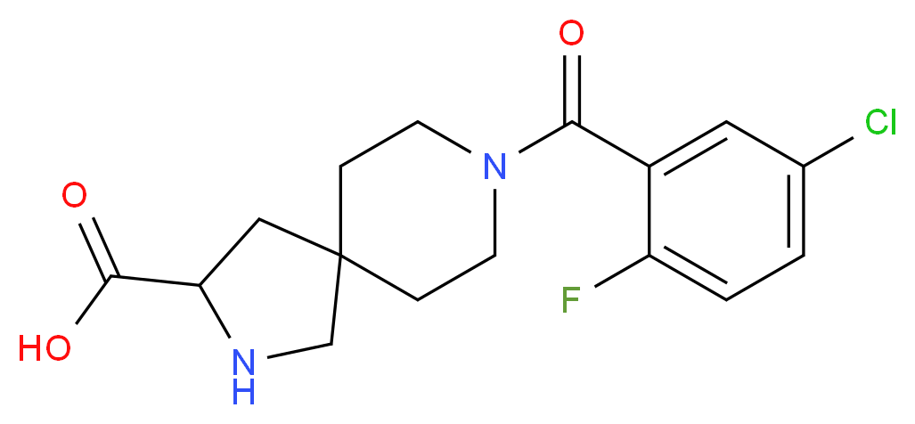 8-(5-chloro-2-fluorobenzoyl)-2,8-diazaspiro[4.5]decane-3-carboxylic acid_Molecular_structure_CAS_)