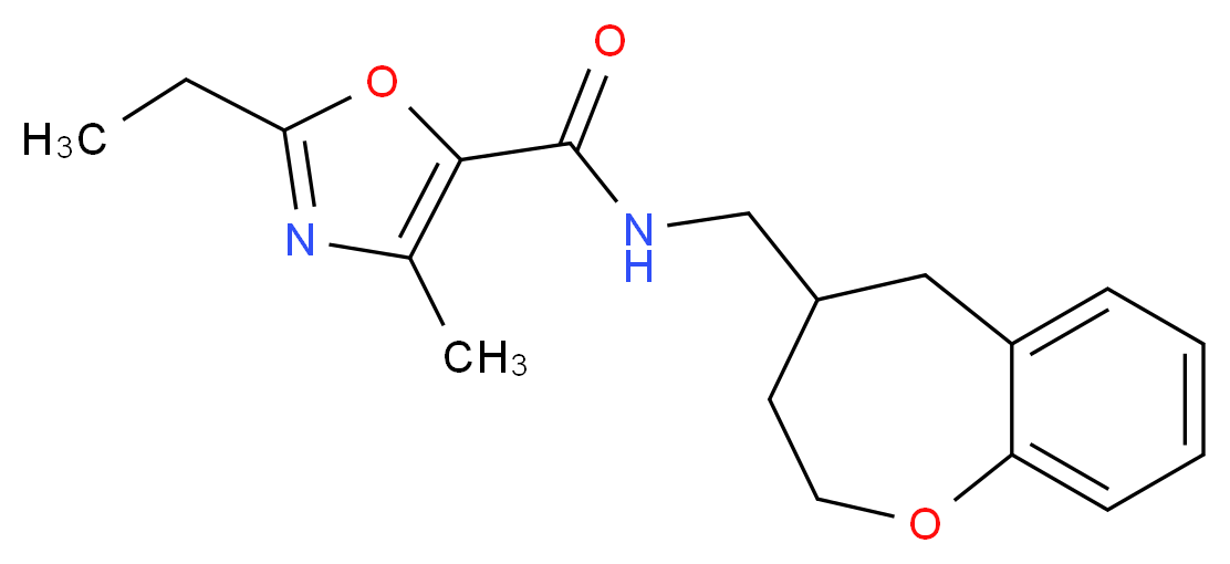2-ethyl-4-methyl-N-(2,3,4,5-tetrahydro-1-benzoxepin-4-ylmethyl)-1,3-oxazole-5-carboxamide_Molecular_structure_CAS_)