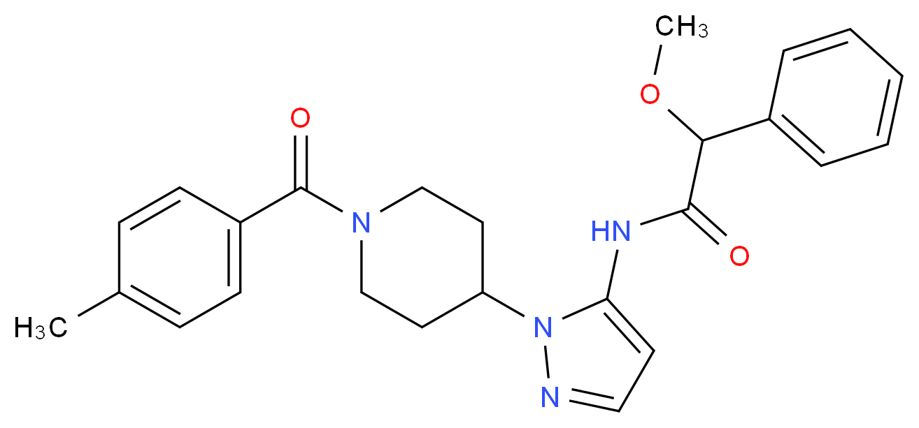 2-methoxy-N-{1-[1-(4-methylbenzoyl)-4-piperidinyl]-1H-pyrazol-5-yl}-2-phenylacetamide_Molecular_structure_CAS_)